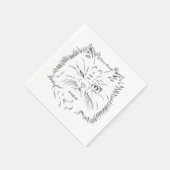 Serviette En Papier Dessin de tête d'un chat persan (Coin)
