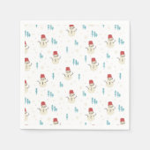 Serviette En Papier Dessin de Whimsical Snowmen en hiver blanc (Devant)