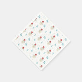 Serviette En Papier Dessin de Whimsical Snowmen en hiver blanc (Coin)