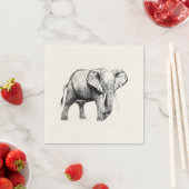 Serviette En Papier Dessin d'éléphant africain (En situation)