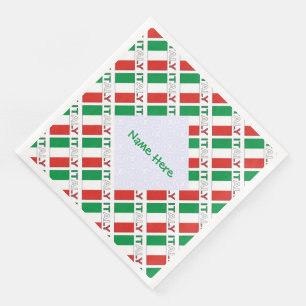 Serviette En Papier Dessin d'héritage personnalisé avec drapeau italie