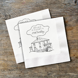 Serviette En Papier Dessin d'intérieur personnalisé Anniversaire Retou