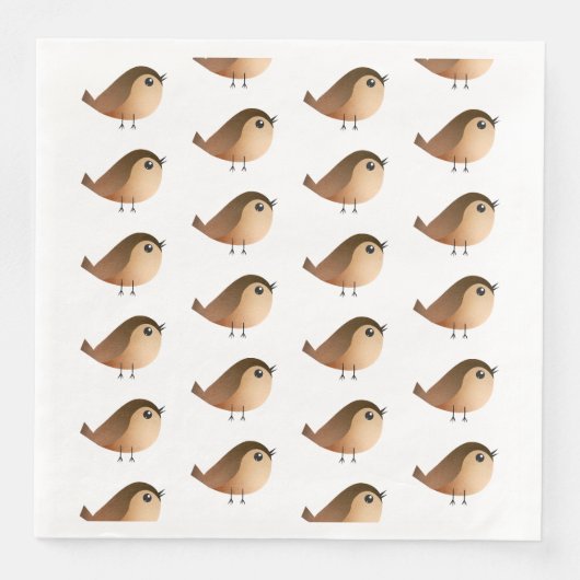 Serviette En Papier Dessin d'Oiseau de Bruant (Devant)