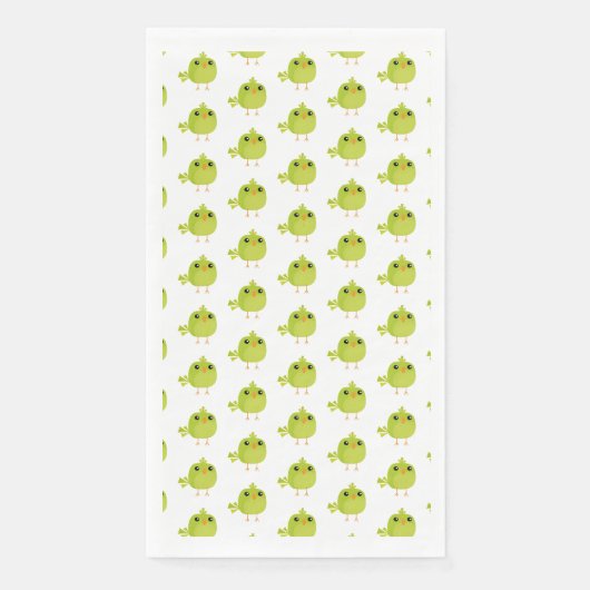 Serviette En Papier Dessin d'oiseau vert (Devant)