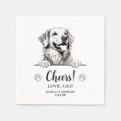 Serviette En Papier Dessin d'or Retriever Chien Cheval personnalisé (Devant)