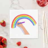 Serviette En Papier Dessin d'un arc-en-ciel (En situation)