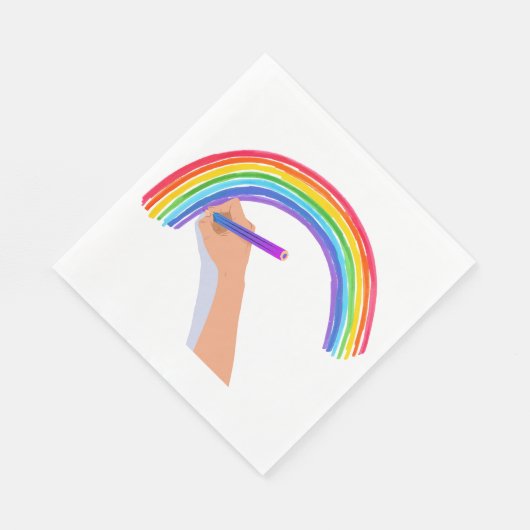 Serviette En Papier Dessin d'un arc-en-ciel (Coin)