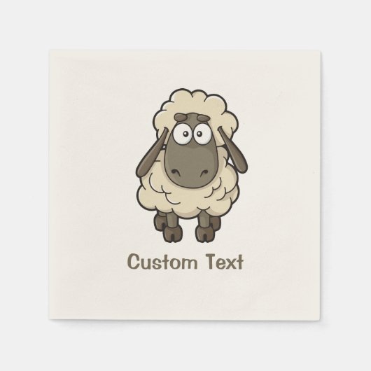 Serviette En Papier Dessin en mouton beige (Devant)