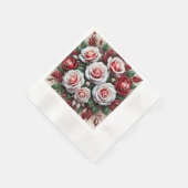 Serviette En Papier Dessin floral orné de gemmes complexes (Coin)