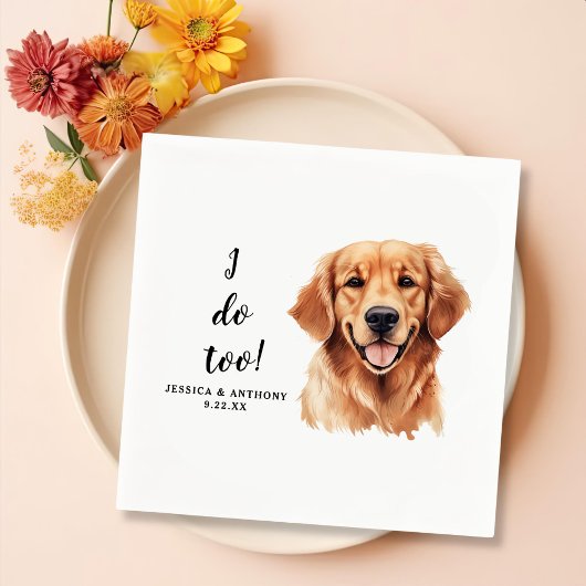 Serviette En Papier Dessin Golden Retriever Chien Personnalisé Je fais