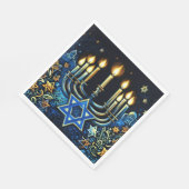 Serviette En Papier Dessin Hanoukka Gift Menorah Pastel (Coin)