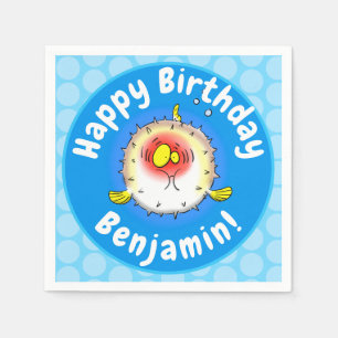 Serviette En Papier Dessin humoristique de poisson-porc-épic