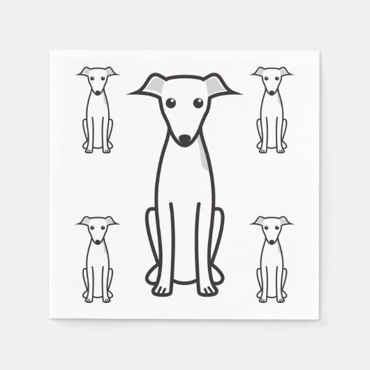 Serviette En Papier Dessin italien Greyhound Dog (Devant)