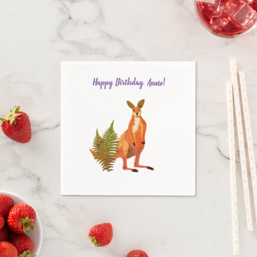 Serviette En Papier Dessin Kangaroo (En situation)