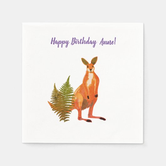 Serviette En Papier Dessin Kangaroo (Devant)