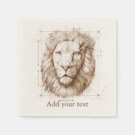 Serviette En Papier Dessin Lion (Devant)