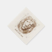 Serviette En Papier Dessin Lion (Coin)