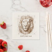 Serviette En Papier Dessin Lion (En situation)