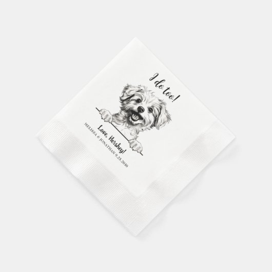 Serviette En Papier Dessin mains de chien Pomapoo Personnalisé Je fais (Coin)