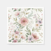 Serviette En Papier Dessin Motif Fleur Couleur Pastel (Devant)