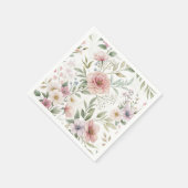 Serviette En Papier Dessin Motif Fleur Couleur Pastel (Coin)