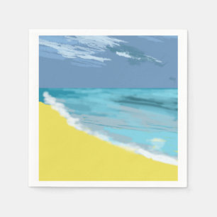 Serviette En Papier Dessin numérique d'été doux