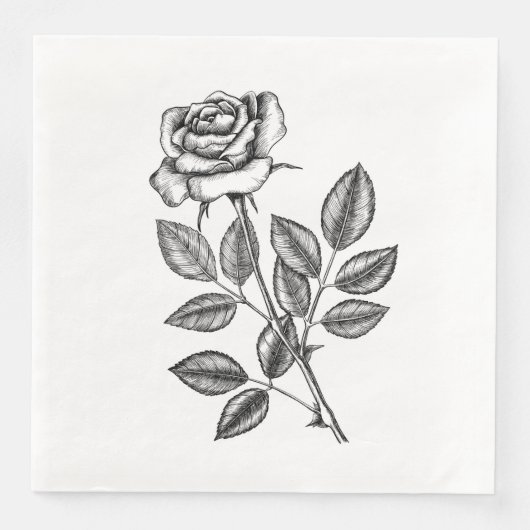 Serviette En Papier dessin rose 2 (Devant)