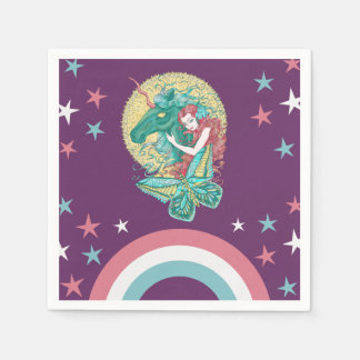 Serviette En Papier Dessin Sweet Girl Et Unicorne