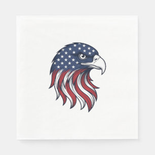 Serviette En Papier Dessin vectoriel de drapeau d'aigle patriotique po
