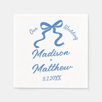 Serviette En Papier Dessins à main Doodles Ribbon Bow Mariage