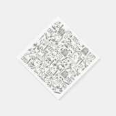 Serviette En Papier Dessins de Doodle mignon Papier serviettes (Coin)