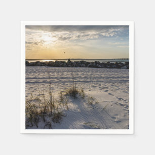 Serviette En Papier Destin Beach Floride Jetty Sunset Paper Napkin