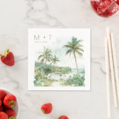 Serviette En Papier Destination Beach Wedding Reception (En situation)