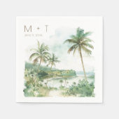 Serviette En Papier Destination Beach Wedding Reception (Devant)