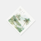Serviette En Papier Destination Beach Wedding Reception (Coin)