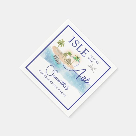 Serviette En Papier Destination EVJF Palmiers Île Tropicale (Coin)