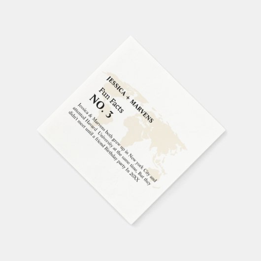 Serviette En Papier Destination Fun fact mariage, dîner de répétition (Coin)