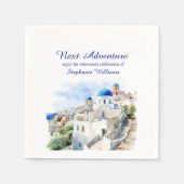 Serviette En Papier Destination Grèce île Partie de retraite (Devant)