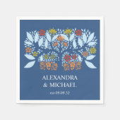 Serviette En Papier Destination Grèce Mariage Santorin (Devant)