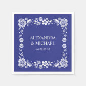 Serviette En Papier Destination Grèce Mariage Santorin (Devant)