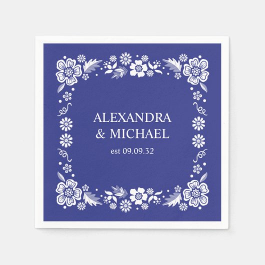 Serviette En Papier Destination Grèce Mariage Santorin (Devant)