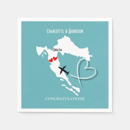 Serviette En Papier Destination mariage Croatie (Devant)