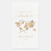Serviette En Papier Destination Mariage Gold World Affiche de bienvenu (Devant)