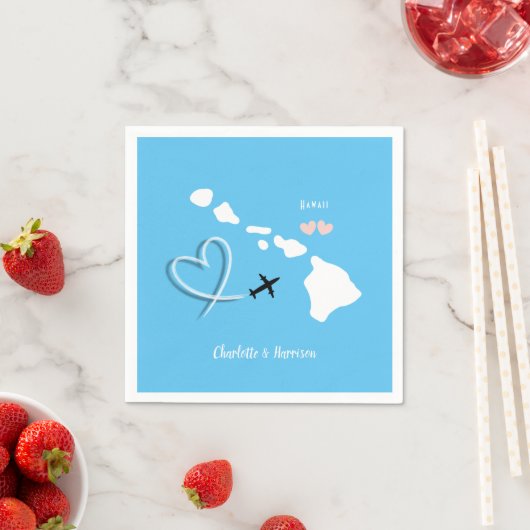 Serviette En Papier Destination Mariage Hawaii (En situation)