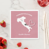 Serviette En Papier Destination Mariage Italie Europe Rose Gold (En situation)