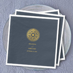 Serviette En Papier Destination Mariage Passeport Compass Mariage Fave