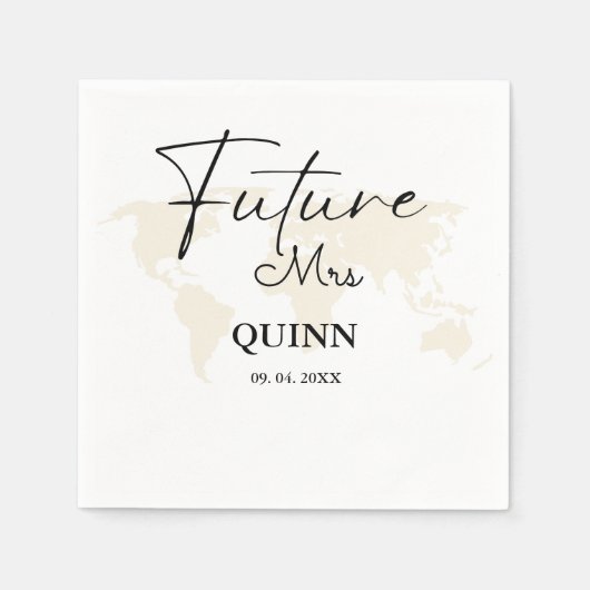 Serviette En Papier Destination moderne future Mme douche nuptiale (Devant)