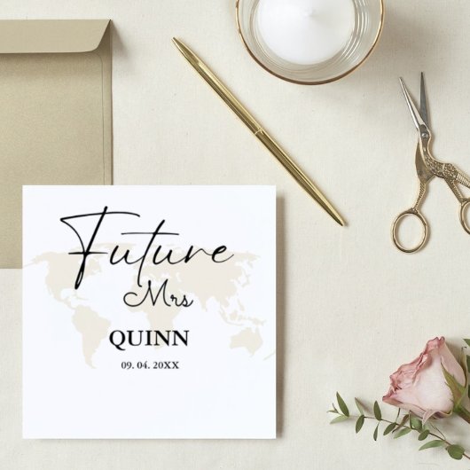 Serviette En Papier Destination moderne future Mme douche nuptiale