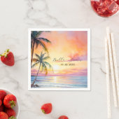 Serviette En Papier Destination Sunset Beach Wedding (En situation)