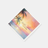 Serviette En Papier Destination Sunset Beach Wedding (Coin)